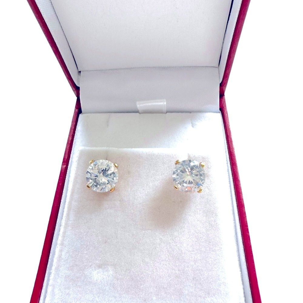 Large CZ stud earrings.